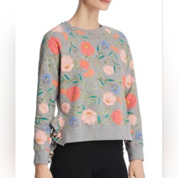 kate spade Tops - Kate Spade Gray Floral Print Top